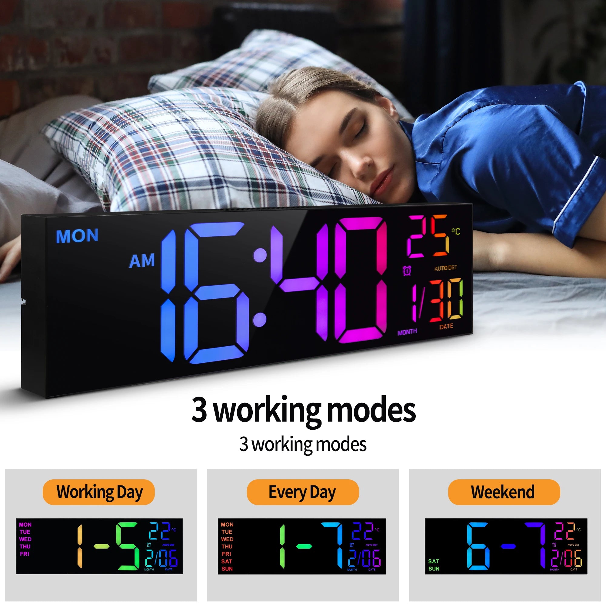 16"  Led Digital Wall Clock