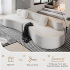 109" Modern Sectional Curved Couch,  4-Seater