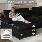 Oversized Chenille Sectional Sofa with Center Console