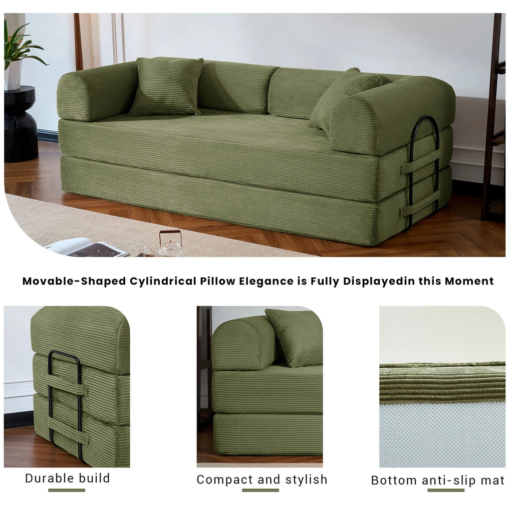 79’’ Folding Convertible Sofa Bed ,Corduroy