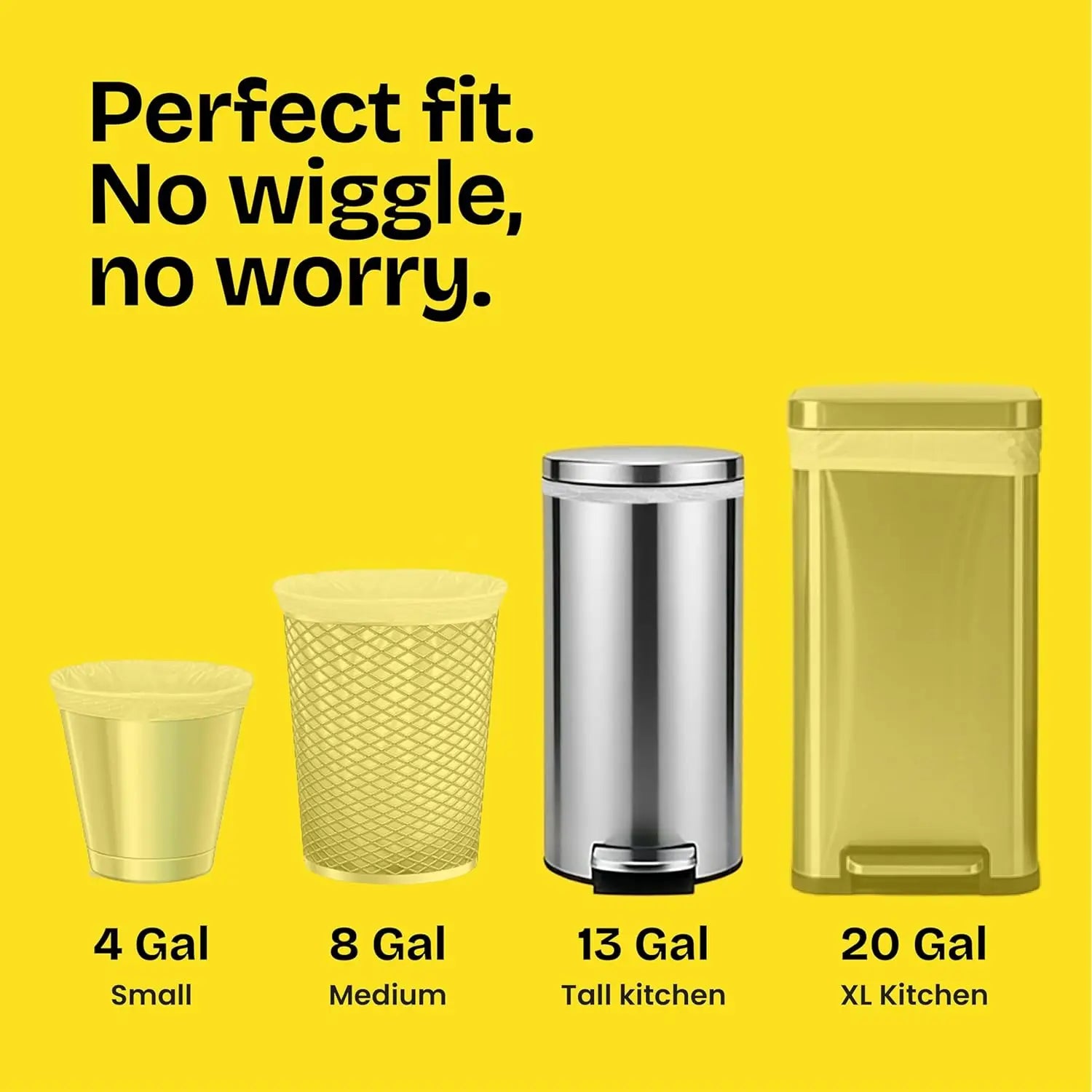 Flexible 13-Gallon Kitchen Trash Bags With Lavender Scent