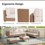 9-Piece Outdoor Patio Furniture Set with 43" Gas Fire Pit