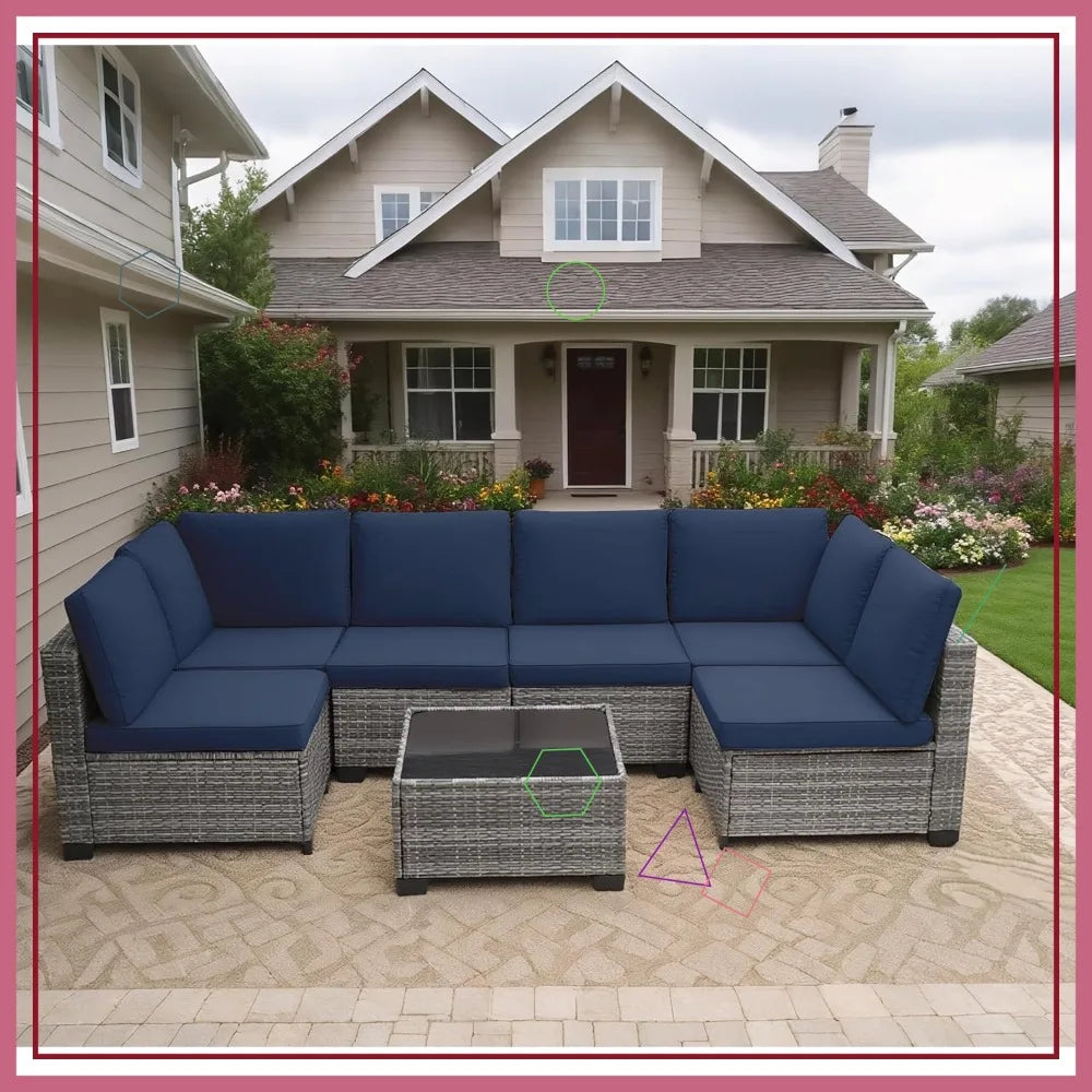 7-Piece Modular Outdoor Patio Furniture Set