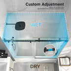 Frameless Bathtub Sliding Shower Door - 60" W
