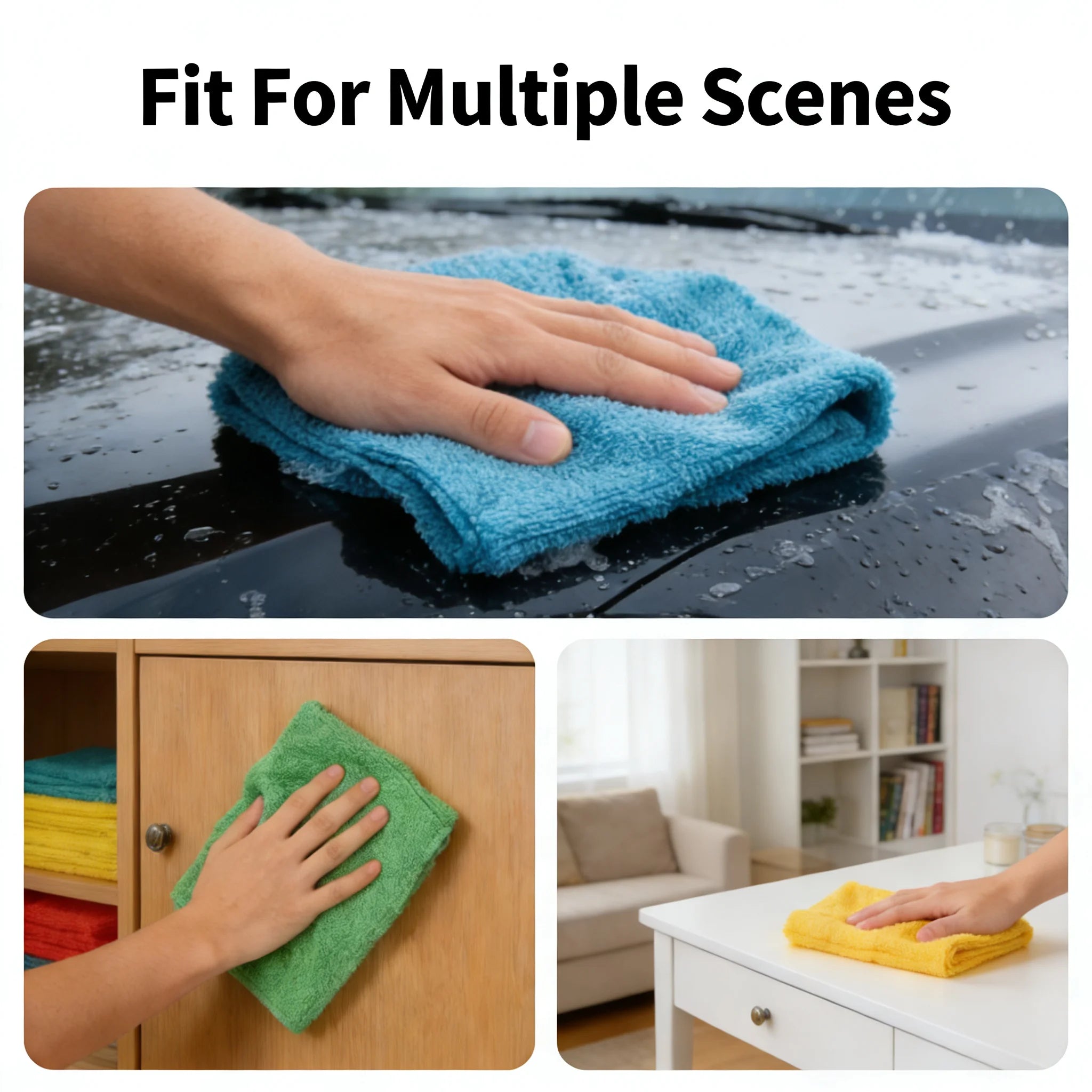 10 Pack Microfiber Cleaning Cloths Lint-Free