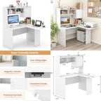 L Shaped Corner Desk with Hutch