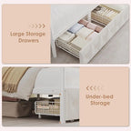 Upholstered LED Canopy Bed Frame