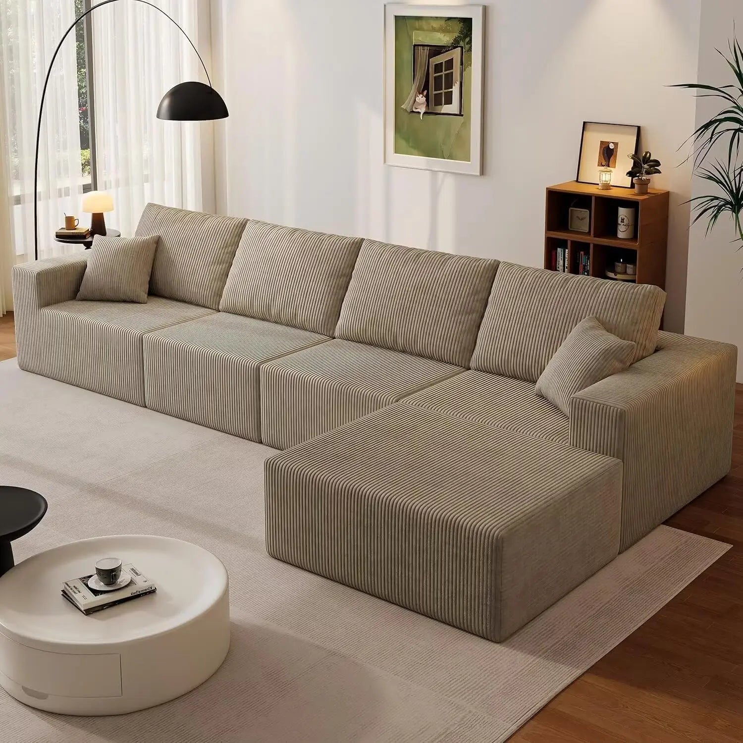 139" Sectional L-Shape Sofa With Chaise