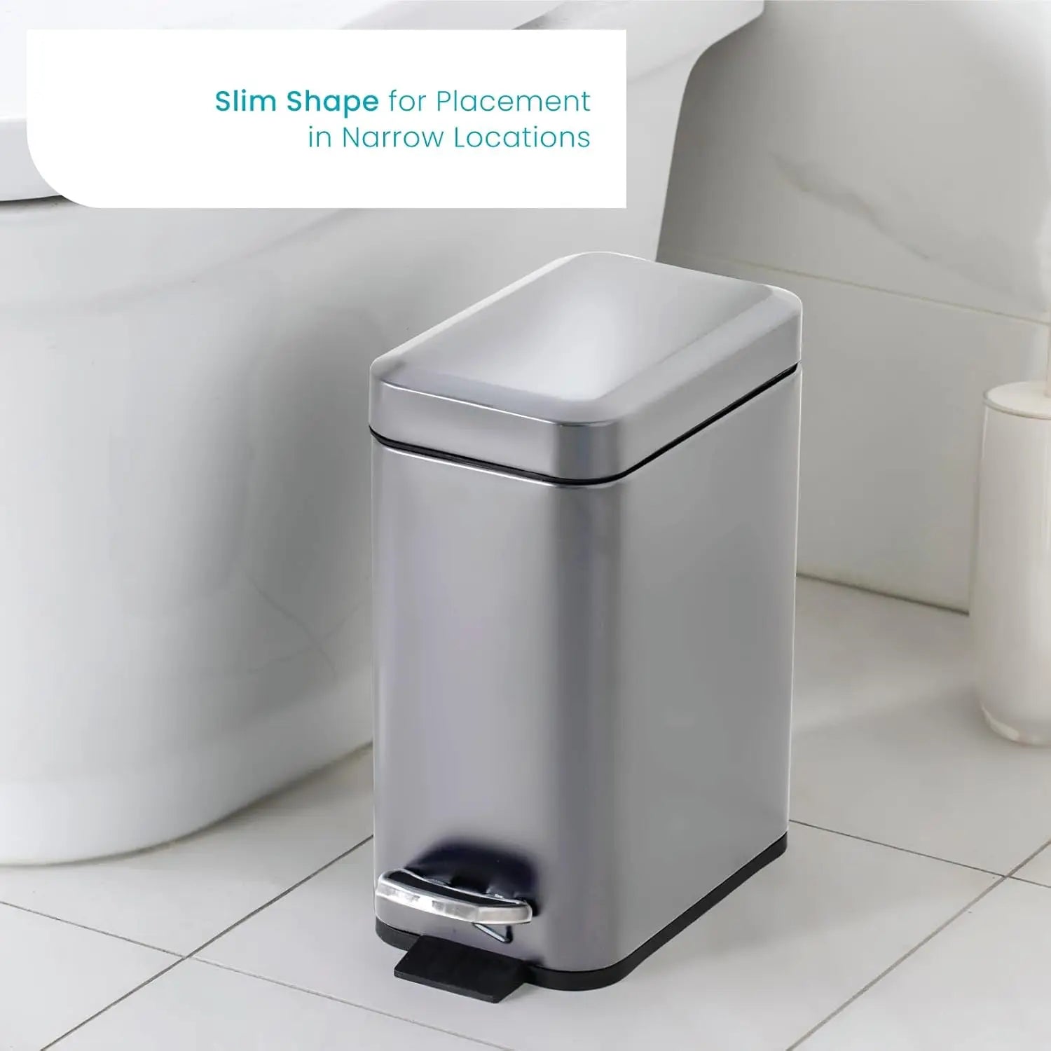 1.3 Gallon Stainless Steel Bathroom Trash Can
