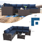 6 PC  Wicker Rattan Patio Furniture Set