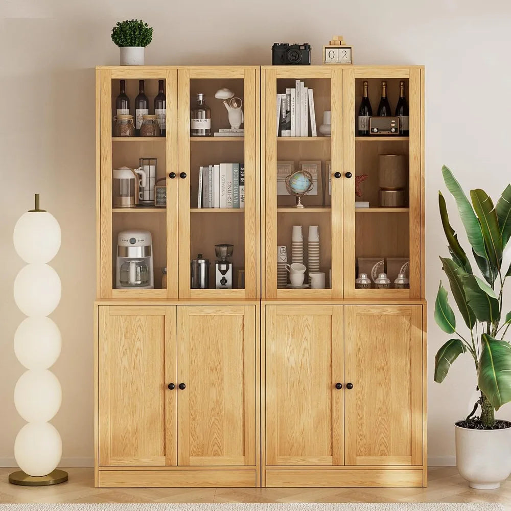 4-Piece Large TV Stand with Bookshelves