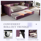 Modern Velvet Daybed with Trundle