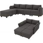 Convertible Sofa With Storage, Dark Grey