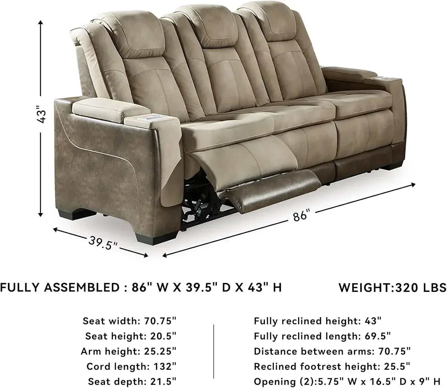 Power Reclining Sofa Love Seat