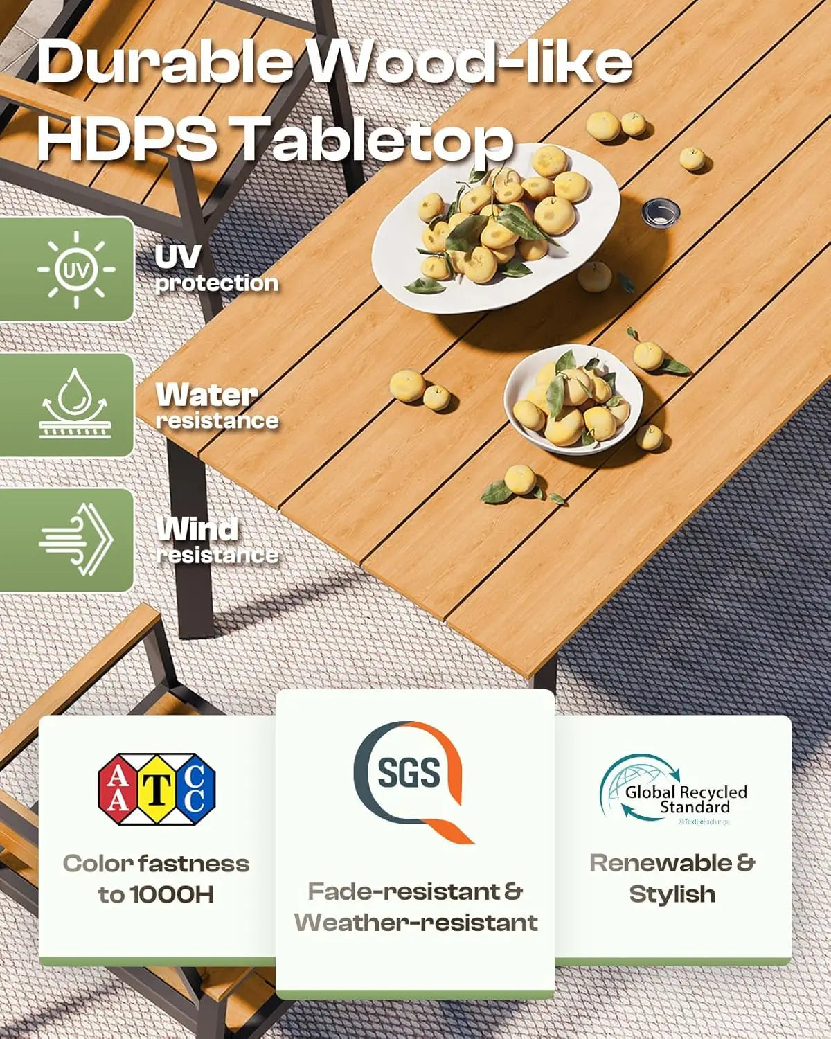 Outdoor 7 Pc Dining Set for 6