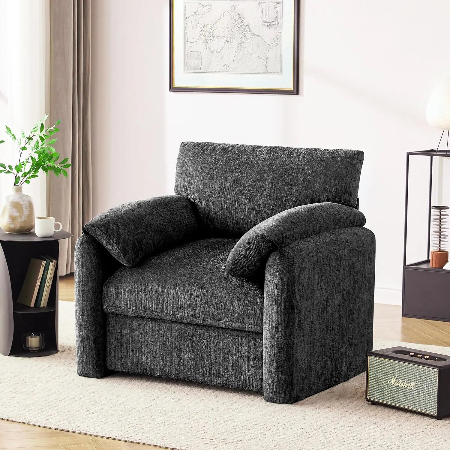 38.6in Chenille Oversized Armchair