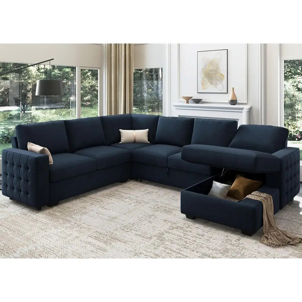 Sectional Sleeper Sofa with Pull-Out Bed