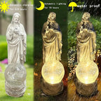 Outdoor Jesus Statue With Solar Lights