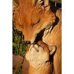 Brown Fox Mother And Baby Statue