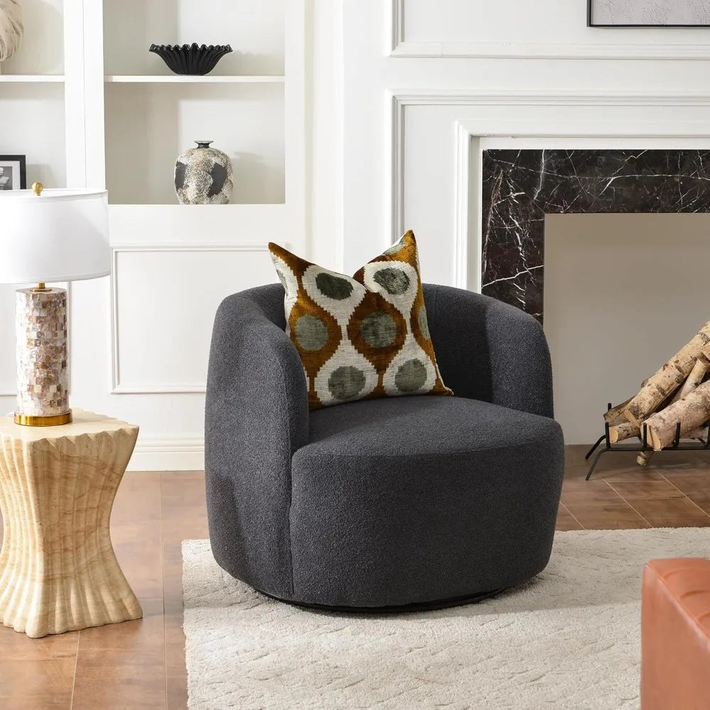 34" Wide Swivel Barrel Chair