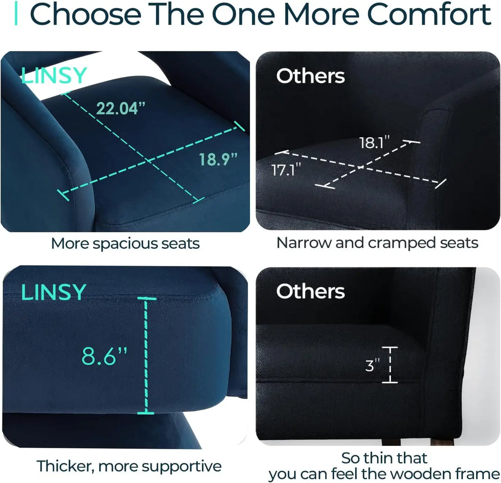 Round Blue Velvet Swivel Barrel Chair