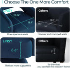 Round Blue Velvet Swivel Barrel Chair