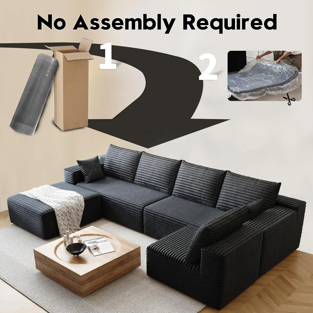 Corduroy Sectional Sofa, Modular Recliner