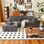 105Inch L-Shaped Sofa  Bed Convertible Corduroy