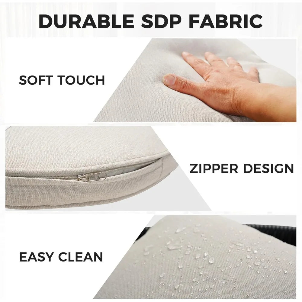 7 Pc Outdoor Wicker Dining Set for 6