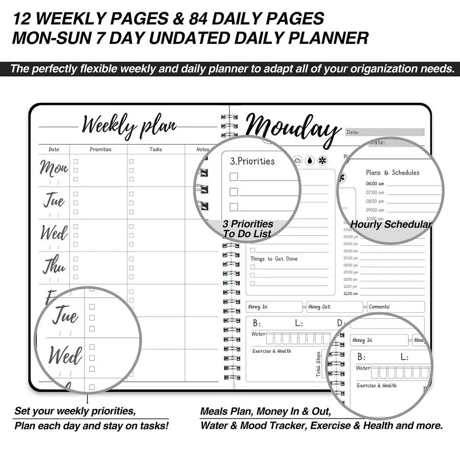 2026 Work/Day Planner With Hourly Schedules