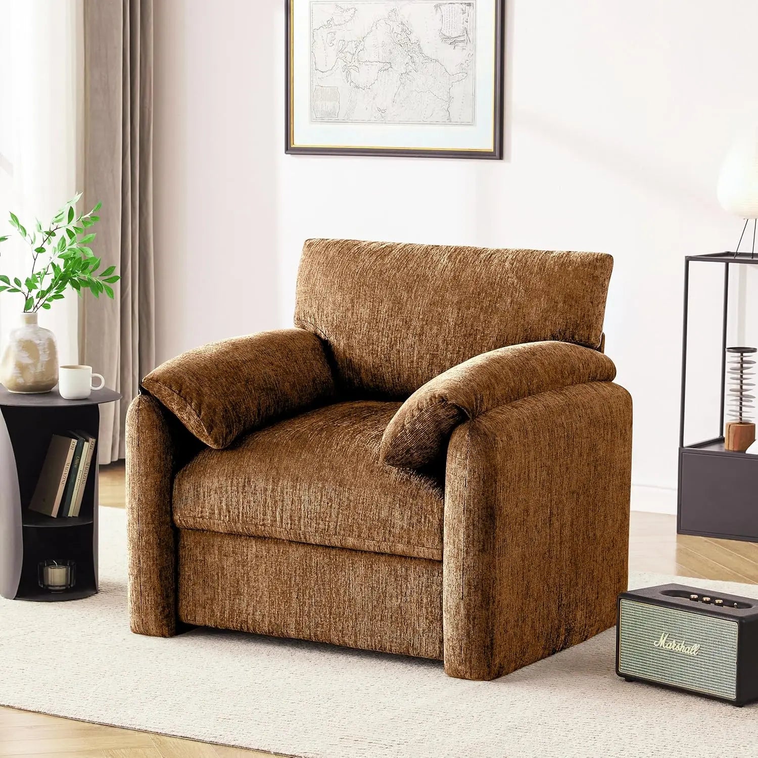 38.6in Chenille Oversized Armchair