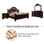 6-Piece Solid Wood Traditional Bedroom Set