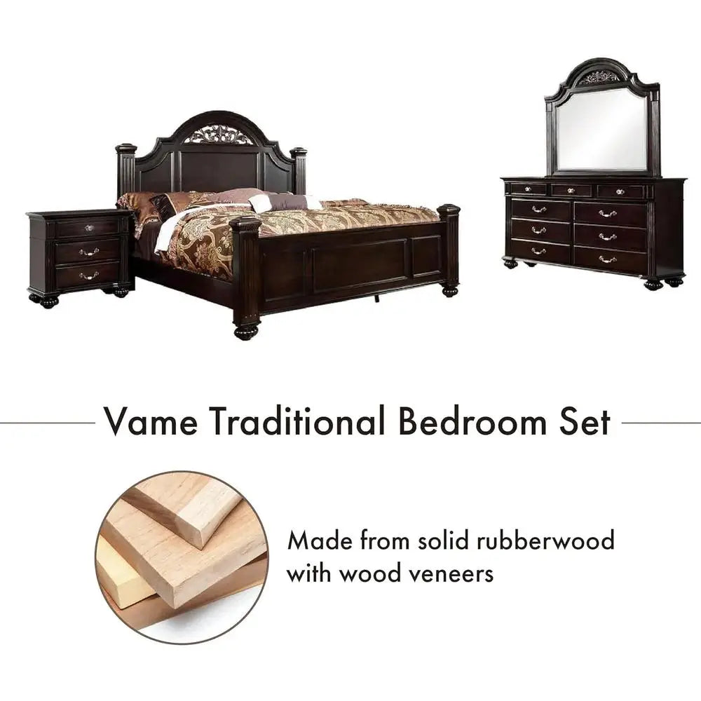 6-Piece Solid Wood Traditional Bedroom Set