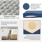 6-Pc Grey Rattan Outdoor Sofa Set With Fire Pit