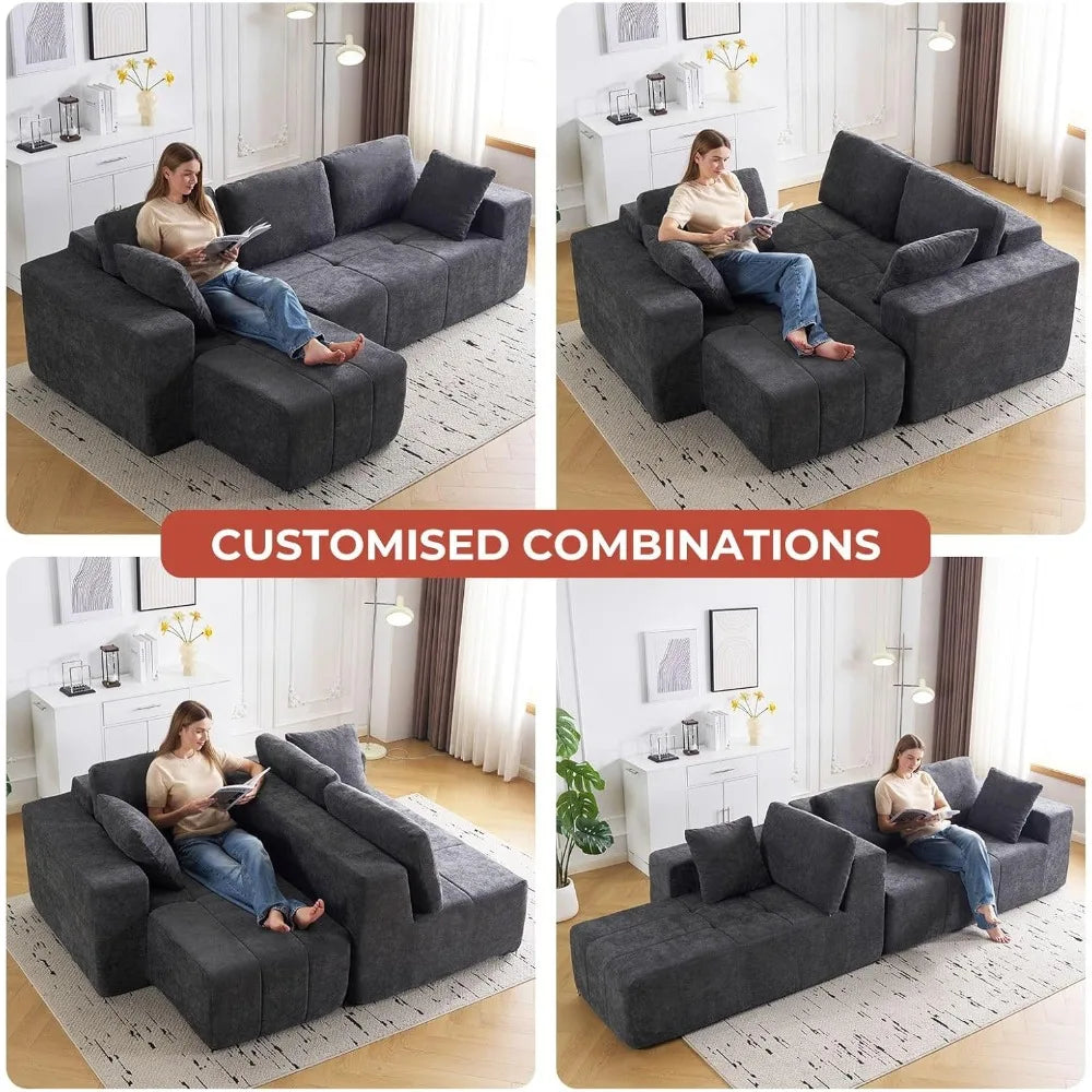 105" Modular Sectional Couch With Chaise