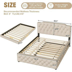 Queen Size Upholstered Platform Bed