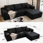 Corduroy Sectional Sofa, Modular Recliner