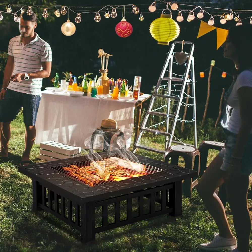 32 Inch Multifunctional Fire Pit Table