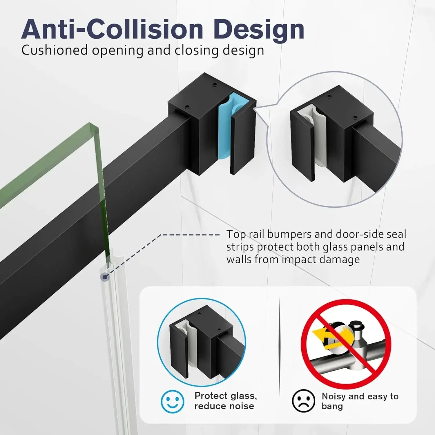 Frameless Bathtub Sliding Shower Door - 60" W