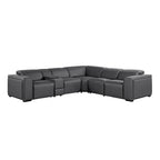 6 Piece Power Reclining Leather Sectional Sofa
