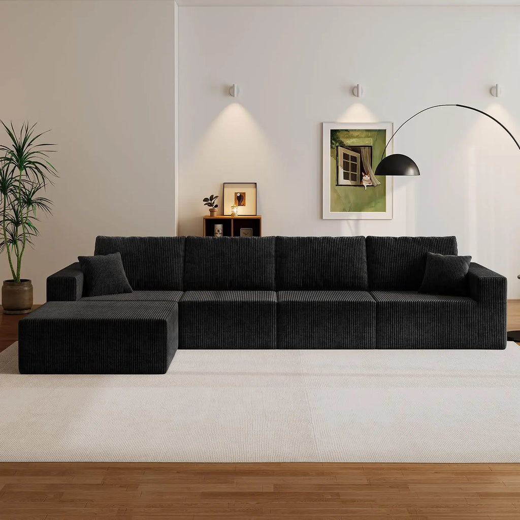 139" Sectional L-Shape Sofa With Chaise