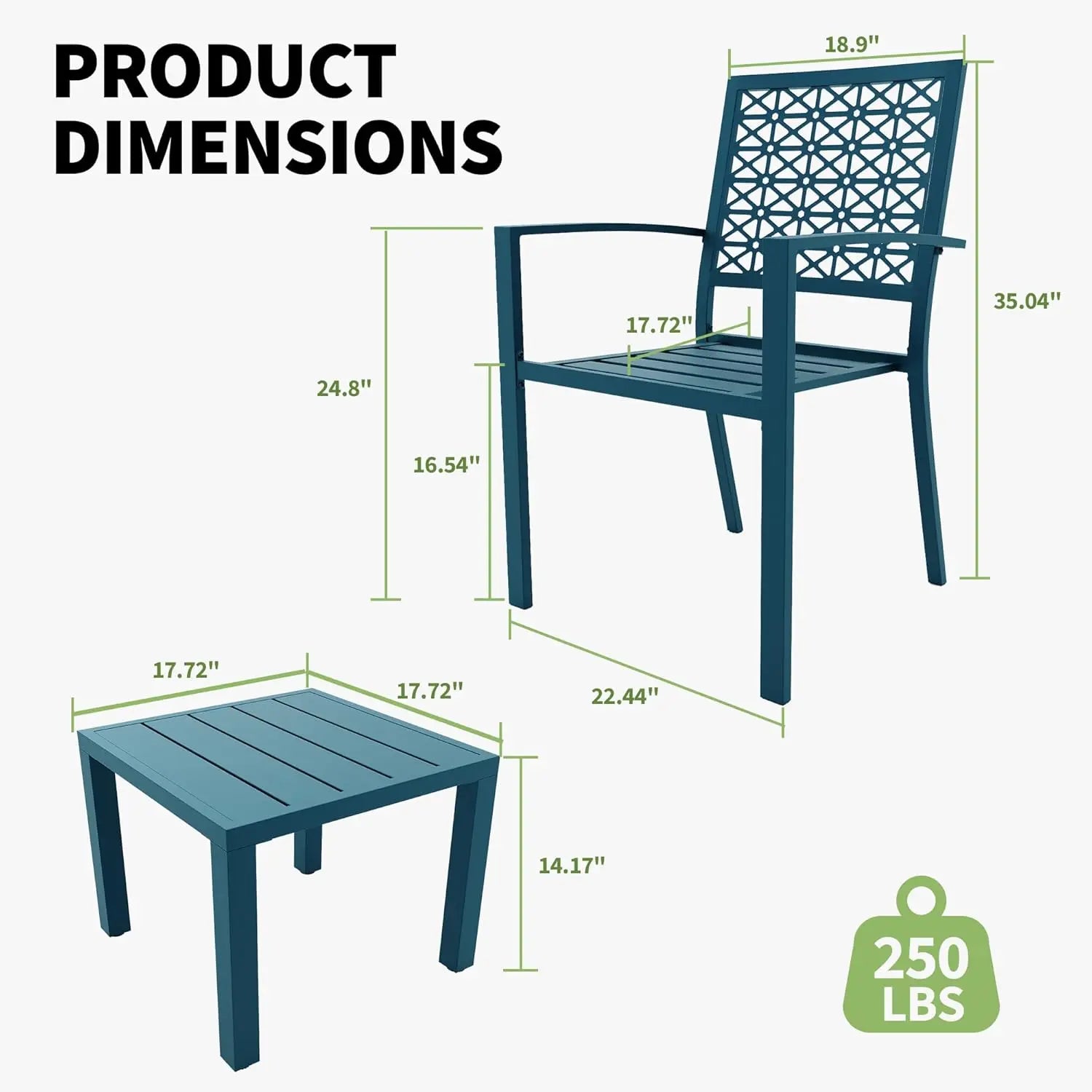 3 Piece Patio Bistro Set