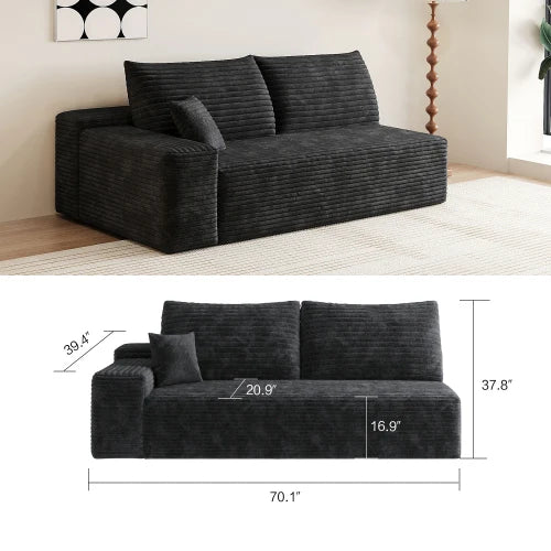 Corduroy Sectional Sofa, Modular Recliner