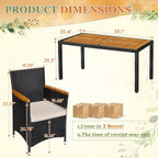 7 Pieces Outdoor Patio Dining Set